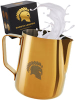 Milchkännchen Edelstahl 350 ml Gold – Milchkanne für Latte Art | Barista Legends