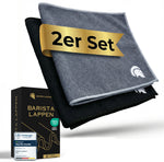 Barista Tücher Set Grau 30x30 cm – Mikrofaser für Siebträger | Barista Legends
