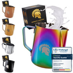 Milchkännchen Edelstahl 350 ml Bunt – Milchkanne für Latte Art | Barista Legends